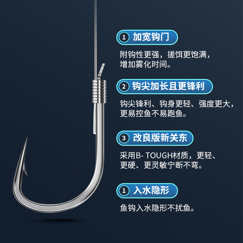 剑行天下纯手工绑制鲢关东子线双钩浮钓鲢鳙钓组成品弹簧子线双钩