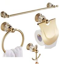 Light extravagant European-style single-pole wool towel rack crystal gold plated color bathroom pendant stainless steel bathroom towel rod hanging wall-style