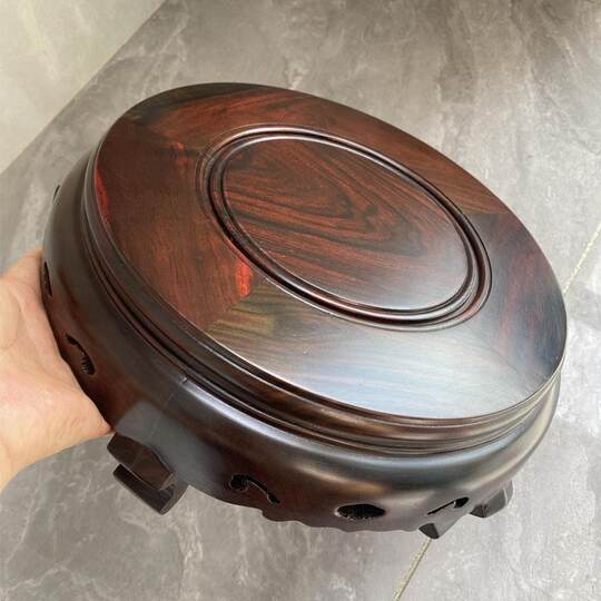 Laos rosewood crafts ornament base solid wood vase round low stool crafts base Cochin Dalbergia