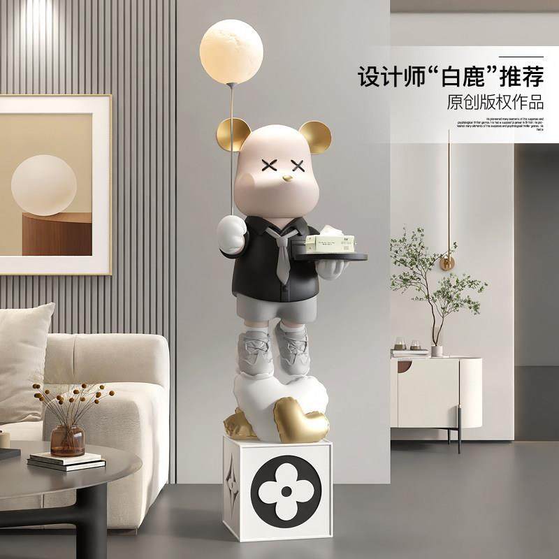 卡通暴力熊大型落地摆件客厅玄关电视柜旁网红家居装饰品乔迁礼品,淘宝优惠券,粉丝福利购,淘宝优惠卷