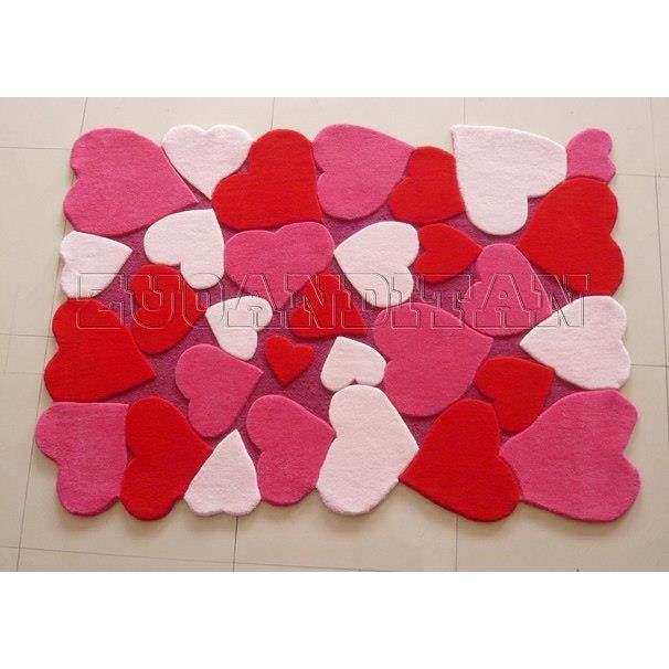 女孩房粉色桃心地毯客厅茶几沙发卧室床边书房衣帽间手工腈纶地毯,淘宝优惠券,粉丝福利购,淘宝优惠卷