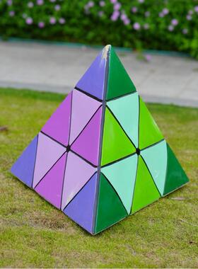 几何魔方模型玻璃钢雕塑大型摆件方块户外商业街美陈景观装饰工厂