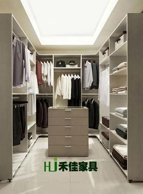 W8卧室开放式衣帽间多功能五斗柜家具时尚透明玻璃收纳柜定制定