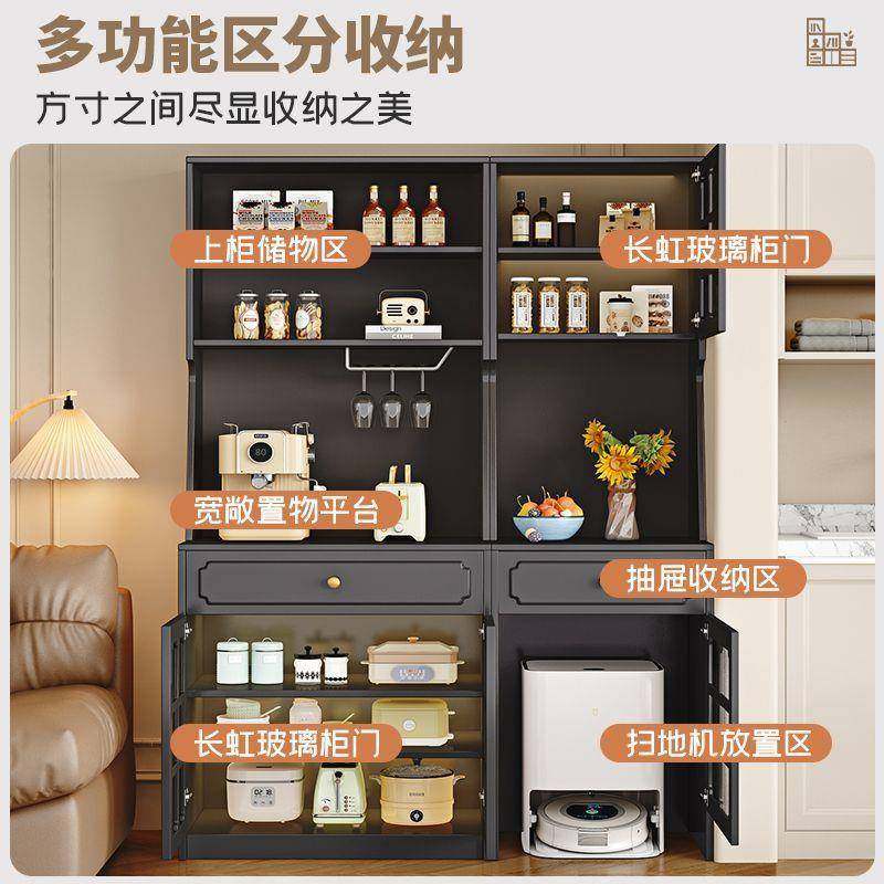 实木餐边柜橱柜碗柜收纳餐具柜小户型奶油风茶水柜靠墙柜子储物柜,淘宝优惠券,粉丝福利购,淘宝优惠卷