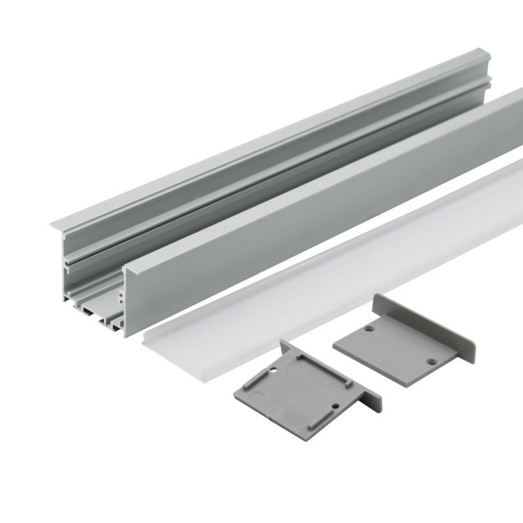 LED办公灯铝槽 硬灯条套件 led线条灯外壳 40x35带边 嵌入式铝壳 - 图3