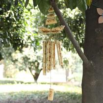 Creative Bamboo Wind Bell Pendant Scenic Spot Folk home Home Balcony hanging decoration Chinese style One sail Wind Sul