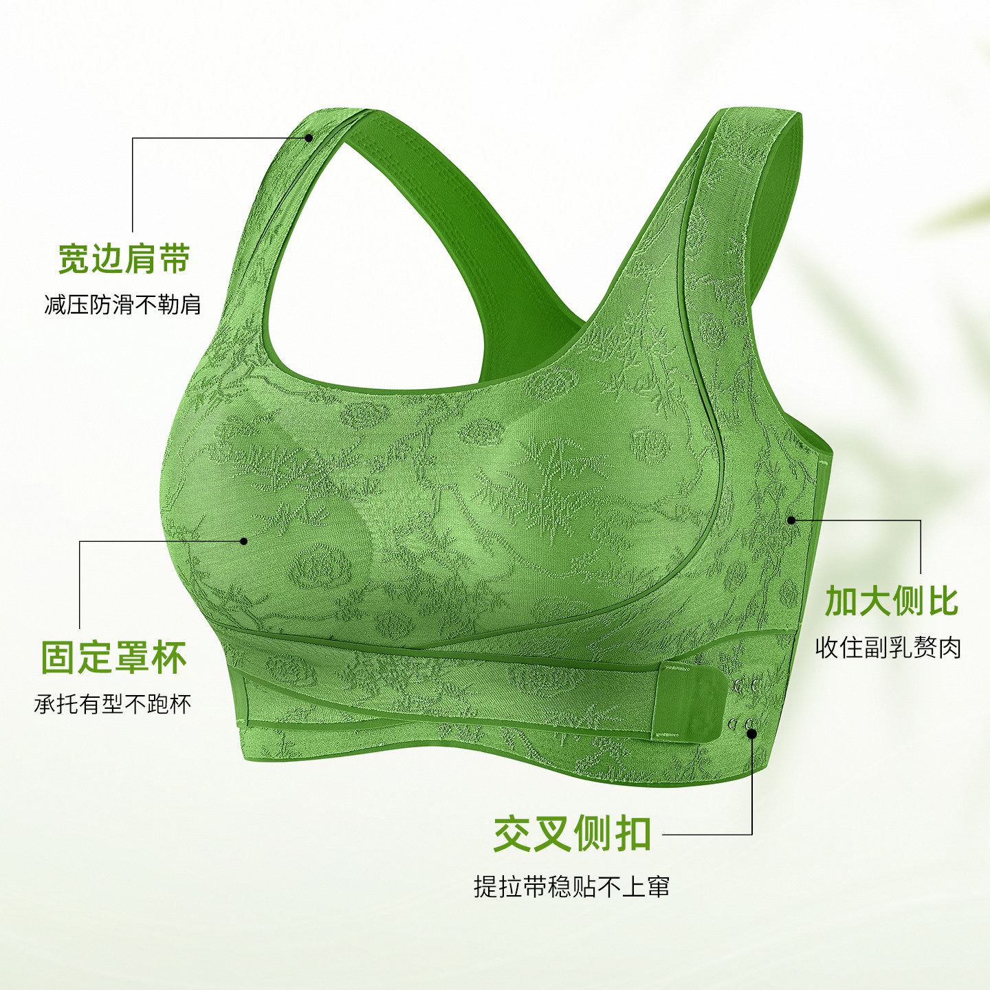 可调节收副乳国风内衣女士聚拢防下垂大胸显小运动交叉塑形文胸罩,淘宝优惠券,粉丝福利购,淘宝优惠卷