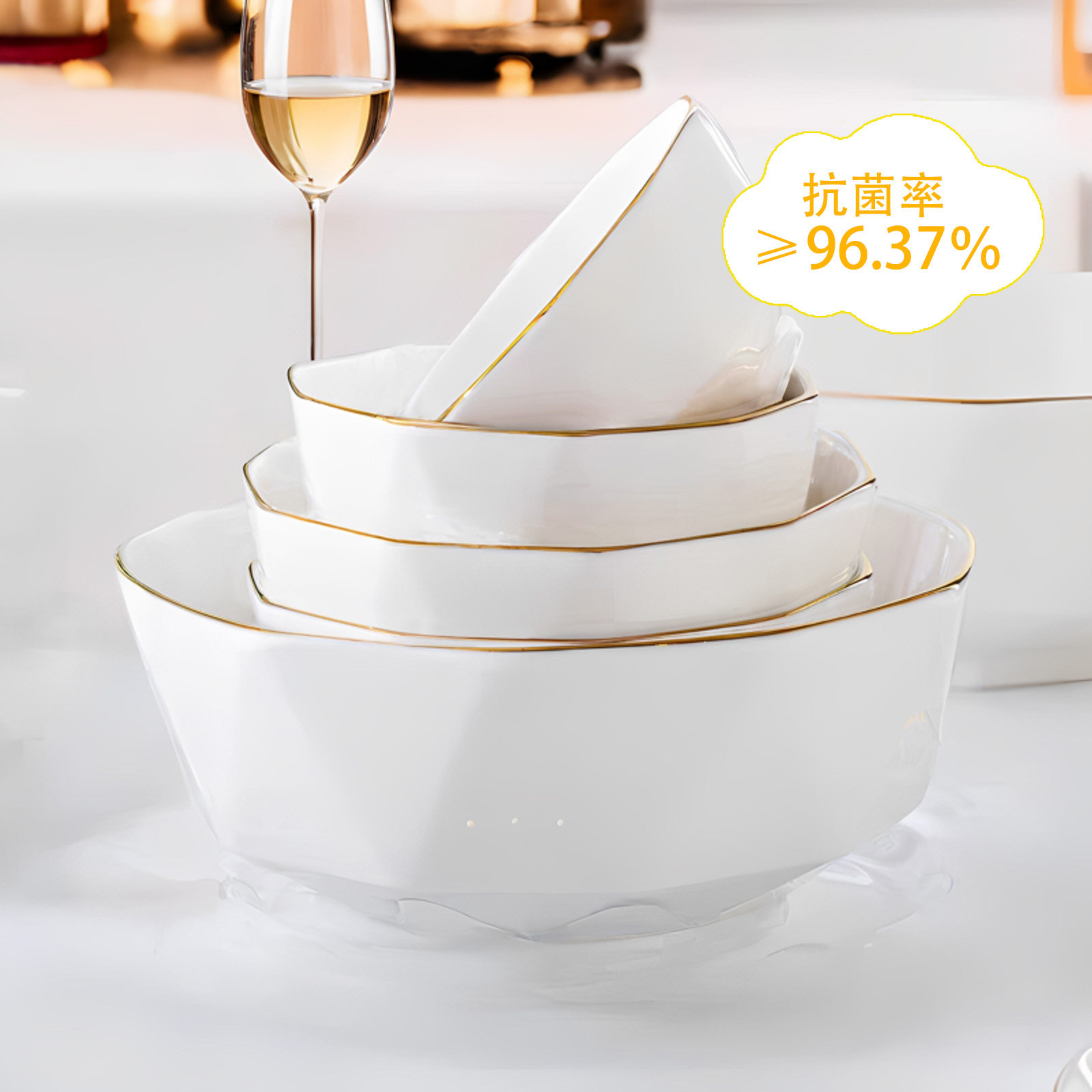 北欧轻奢陶瓷碗家用2025新款陶瓷吃饭碗面碗大汤碗大碗釉下彩餐具