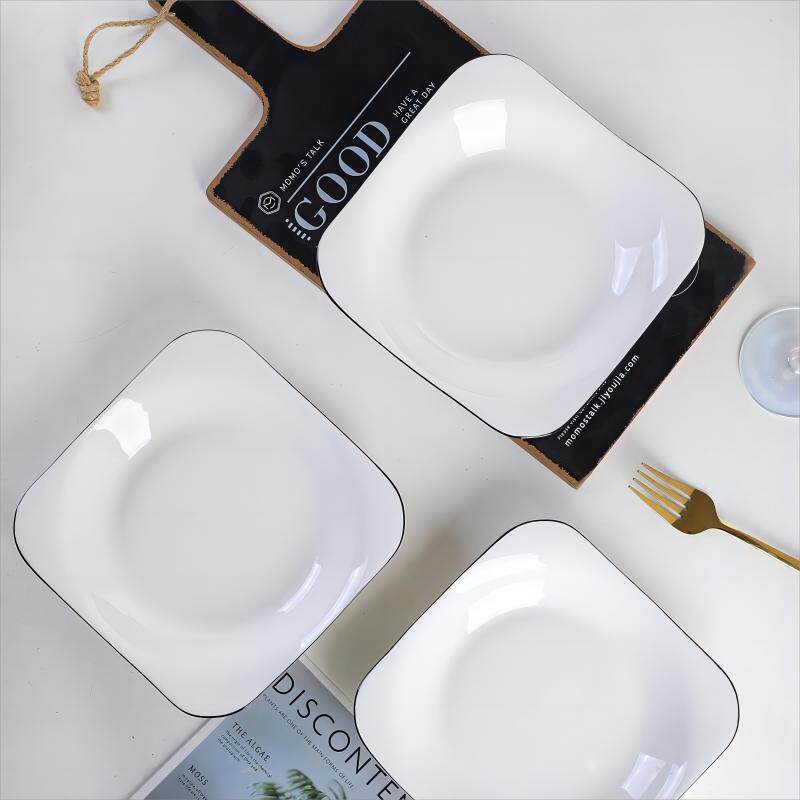 6个装菜盘子家用 创意不规则四方碟子陶瓷饭盘汤盘早餐盘日式餐具