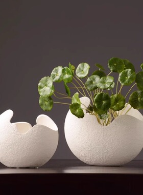 U Mi LIVING · 蛋壳 | 花瓶白色陶瓷插花器家居装饰摆件现代简约