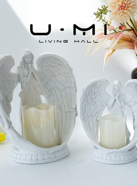 U Mi LIVING · 祈祷  |  烛台北欧纯白天使造型客厅创意装饰摆件
