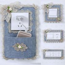 Cloth Art Switch Anti-Dirty Protective Sheath Socket Cover Ugly stickler Double open socket Applique Wall Decoration Simple And Generous