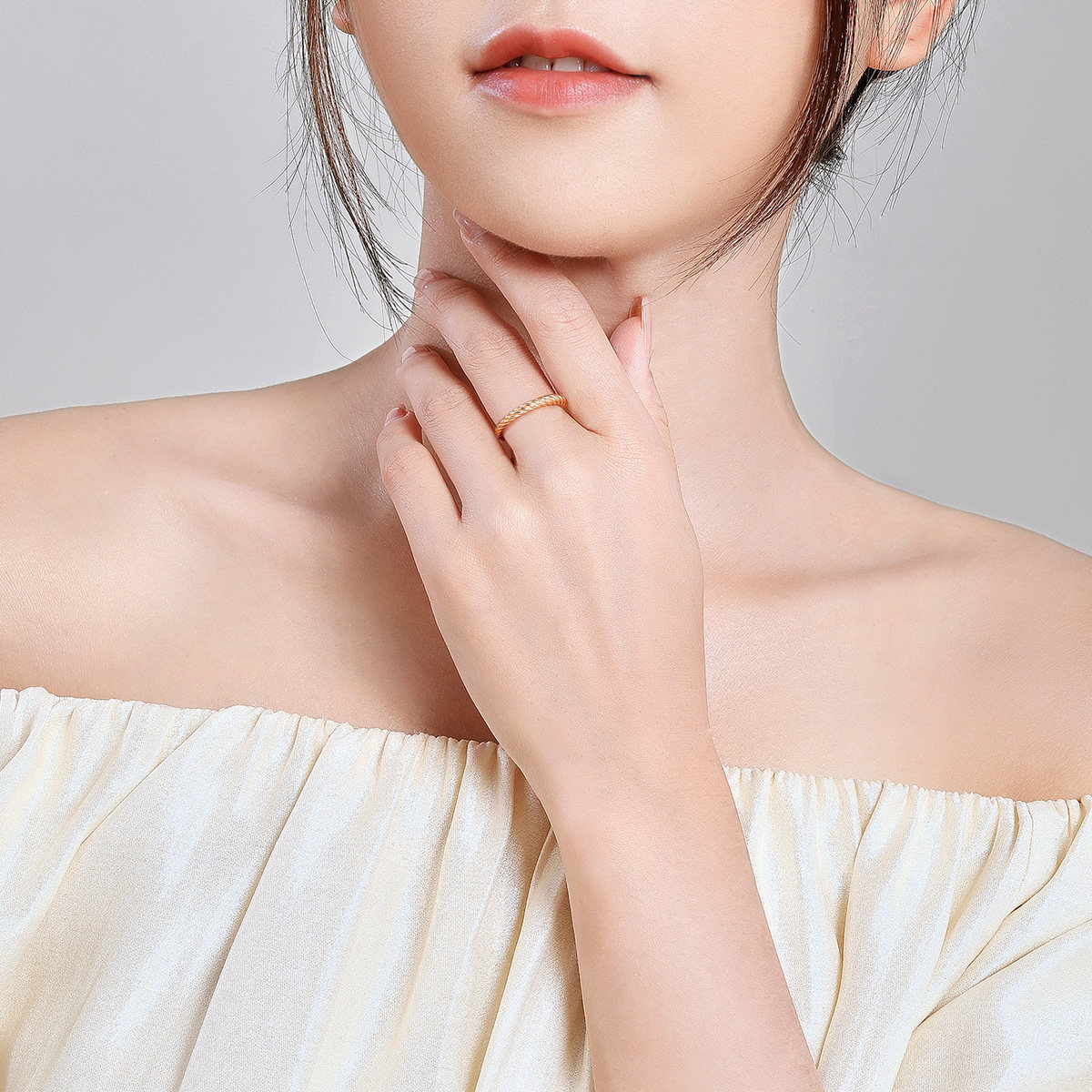 Mengjinyuan personalized twist silver closed ring ring