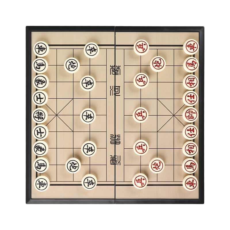 象棋学生儿童中国橡棋子磁铁磁性磁吸便携式迷你像棋带棋盘套装 - 图3