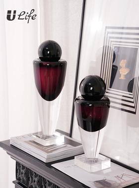 高端琉璃灯塔抽象摆件现代客厅样板间餐桌酒店桌面玄关摆设装饰品