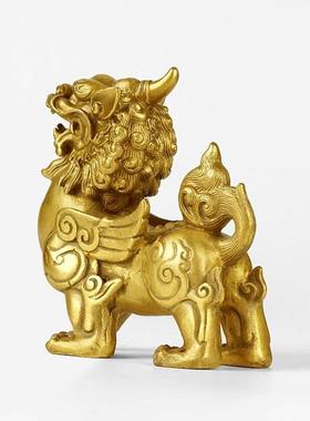 全黄铜貔貅招财摆件一对家居玄关装饰礼品皮休摆设送礼工艺品中式
