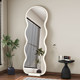 Full-length mirror, home floor-to-ceiling mirror, light luxury, high-end dressing mirror, wavy shaped wall-mounted girls' bedroom fitting mirror