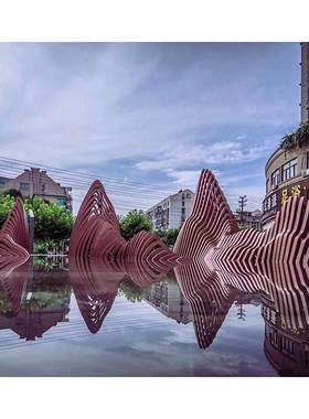 制作不锈钢庭院雕塑玄关装饰壁挂切片彷Q真假山雕塑户外假