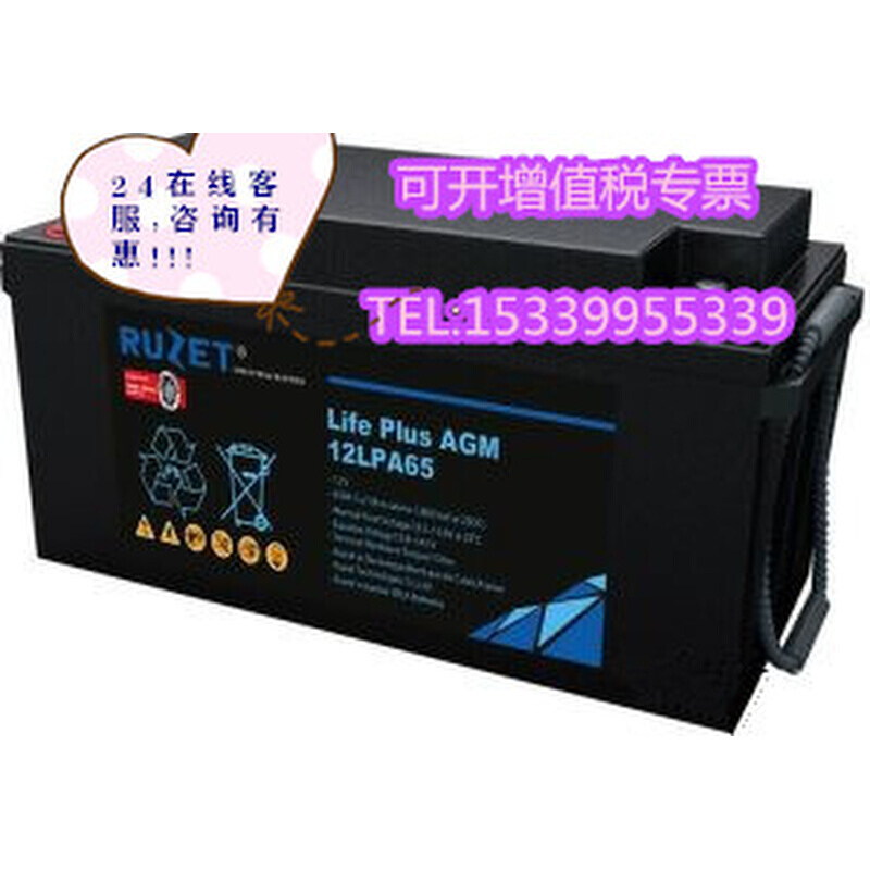 法国路盛RUZET蓄电池12LPA75胶体型12V75AH通讯机房/UPS电源/风能 - 图0