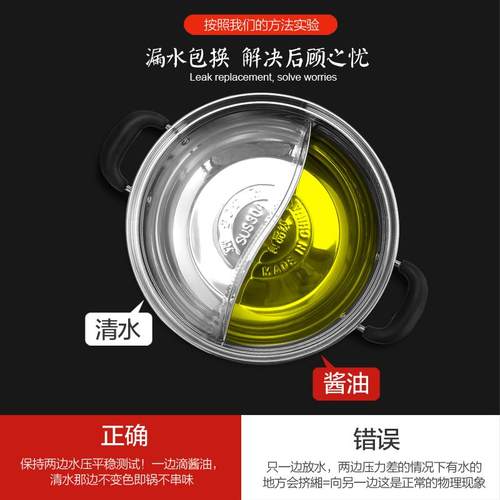 304不锈钢加厚火锅锅鸳鸯锅家用锅汤锅电磁炉专用火锅锅子商用锅 - 图1