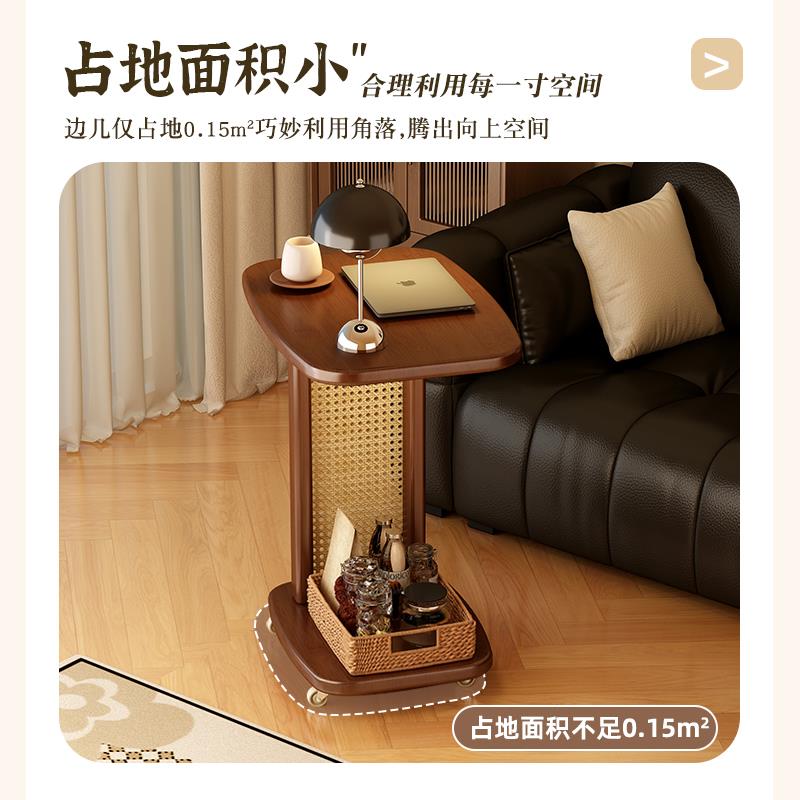 中古小推车客厅家用茶几沙发边几多功能置物架多层收纳架移动推车 - 图3