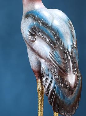 东方禧全铜仙鹤摆件龟鹤延年丹顶鹤寿礼物客厅书柜电视酒柜装饰品