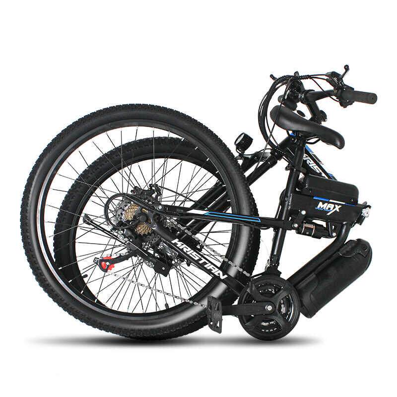 26寸电动助力山地自行车锂电轻便可折叠21速成年通勤双碟刹电动车