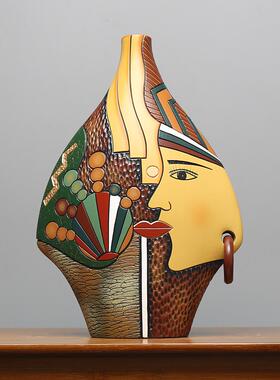 东南亚云南丽江少数民族特色手工装饰品陶瓷博古架玄关酒橱柜摆件