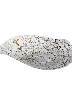 现代新中式树皮裂纹理样板房售楼处茶几展厅水果盘子软装饰品摆件