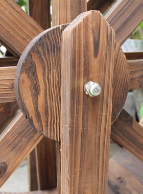 户外园艺用品造园假山流水喷泉防腐E木水车流水摆件转运水车风水