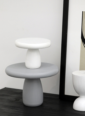 黑白灰装饰摆件玄关钥匙收纳盘 ins风客厅软装饰品小W蘑菇造型托