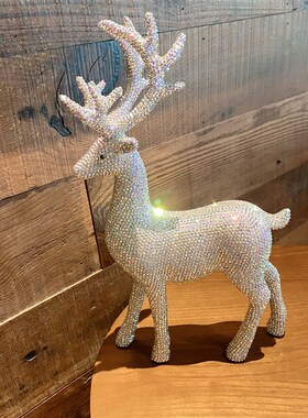 财鹿摆件钻家居售楼处装饰品动物高档奢华客厅酒柜办公Z室摆件送