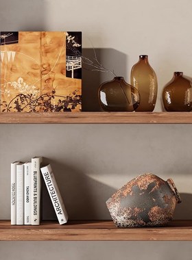 侘寂中古风民宿酒店小众艺术摆件覆古做旧L陶瓷隔断酒柜陈列装饰