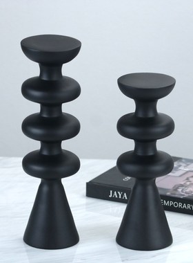 简约现代树脂烛台工艺品新中式轻奢创意家居O房间客厅软装饰品摆
