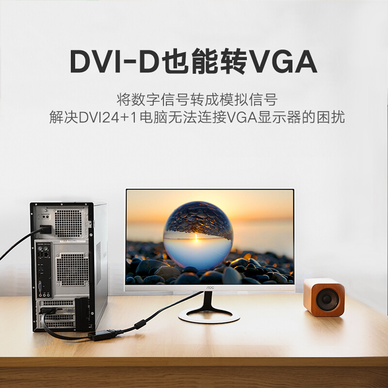 绿联dvi转vga转接头dvi24 1转vga主机显卡连接显示器vja转换器线-图1