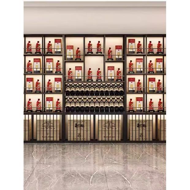 铁艺定制商用酒柜酒架酒吧红酒斜放架靠墙落地烟酒店酒展示架 - 图1