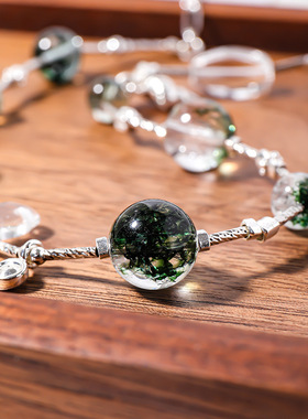 【绿幽灵】项链ins小众设计森系串珠锁骨链 夏日清透天然石饰品女