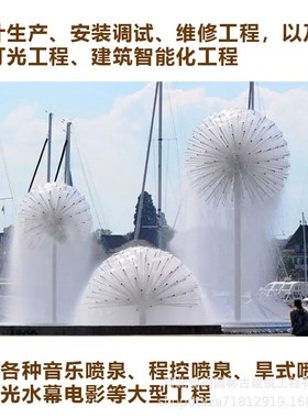 蒲公英喷泉水池造景流水景观蒲公英水晶球喷头广场水景园林水景大