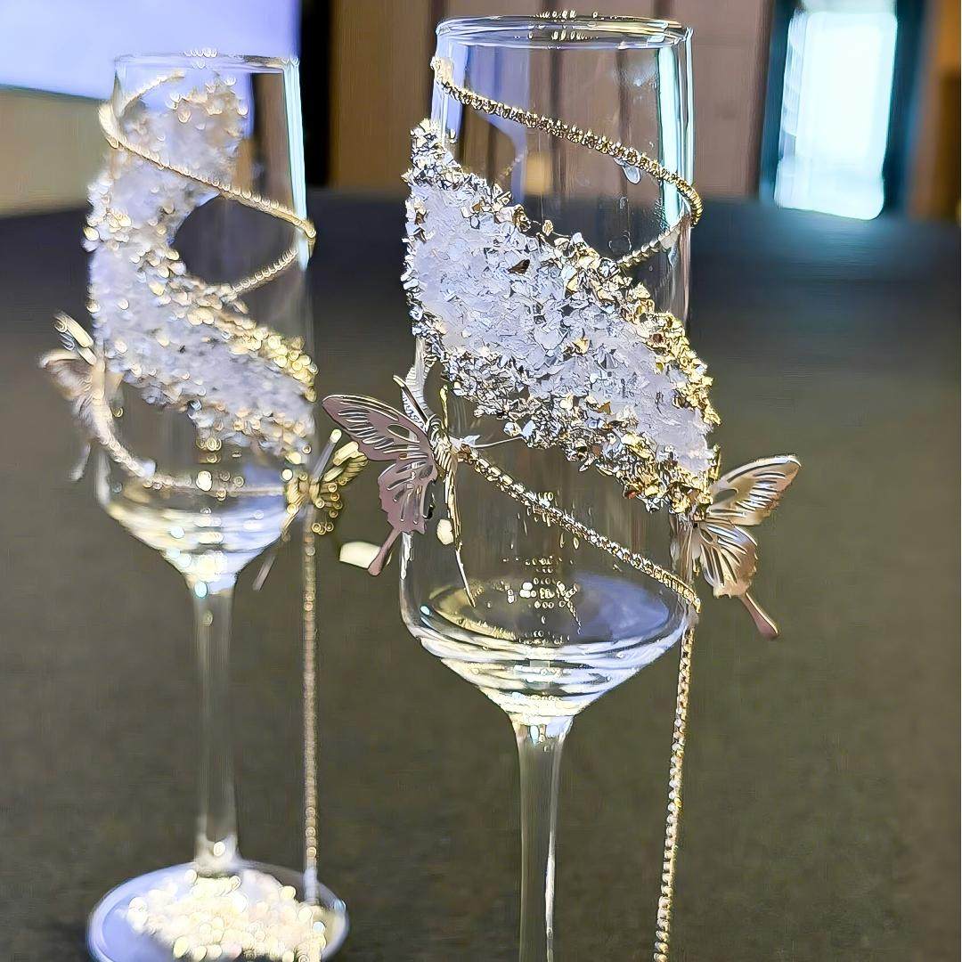 新中式敬酒杯一对结婚订婚礼物香槟杯手工diy材料包礼盒新娘杯子,淘宝优惠券,粉丝福利购,淘宝优惠卷