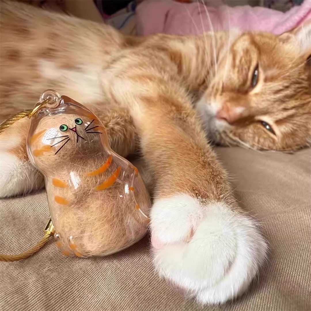 小红书同款小猫毛收纳存储挂件创意高颜值钥匙扣猫咪小摆件送礼物