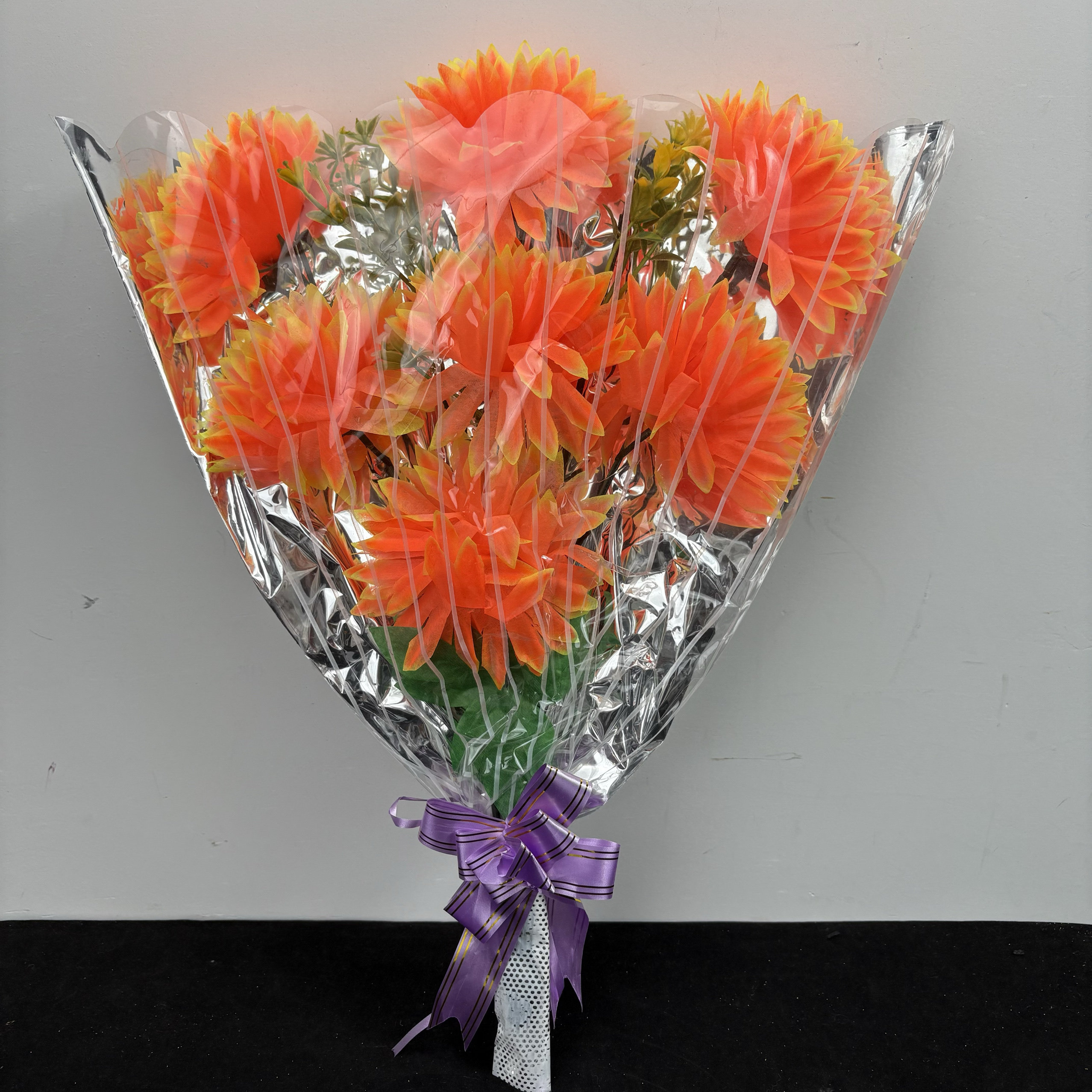 绢花清明节仿真祭祀扫墓装饰假花手捧黄白菊花上坟祭奠塑料摆件花