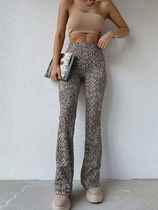 Women#39 s High Waist Printed Pull Up Pants Women with high waist stripe print