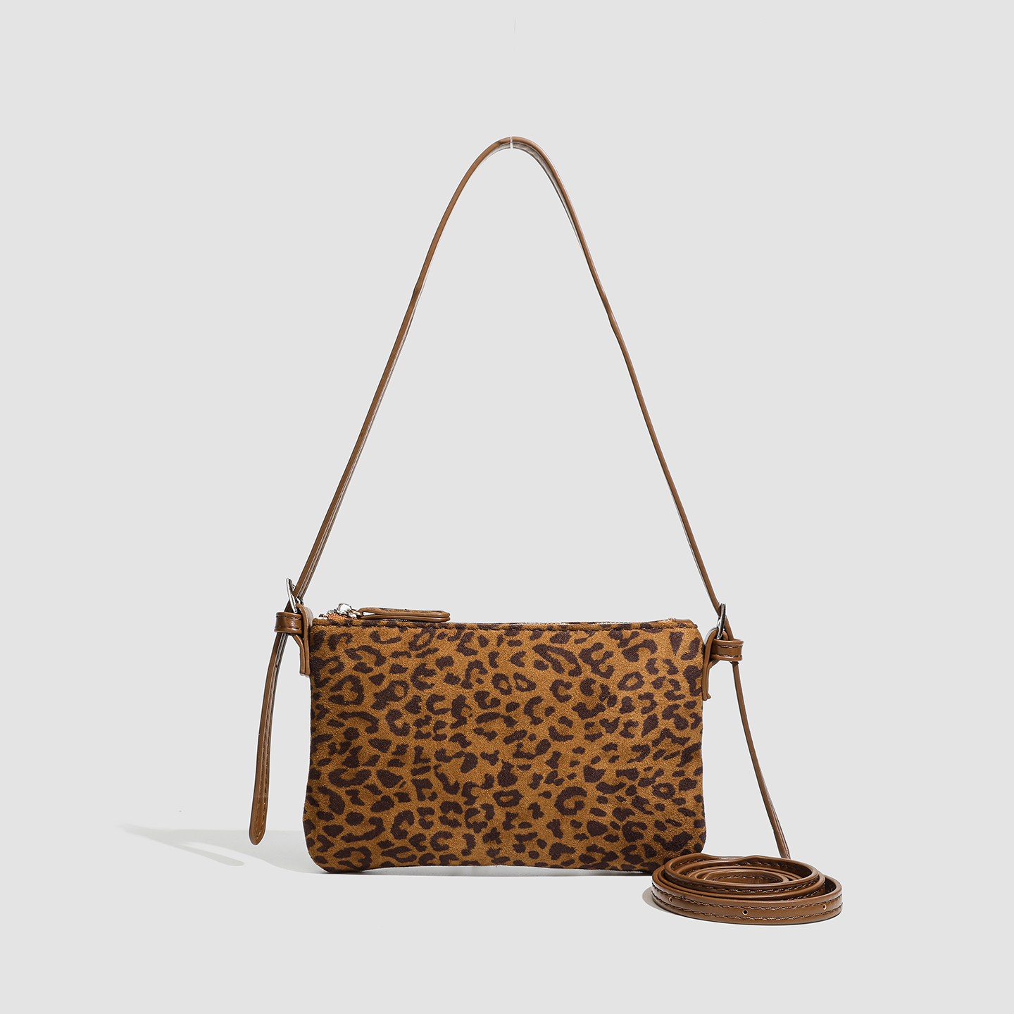 高级感复古豹纹包2025新款女士百搭通勤单肩斜挎包小众气质托特包 - 图0