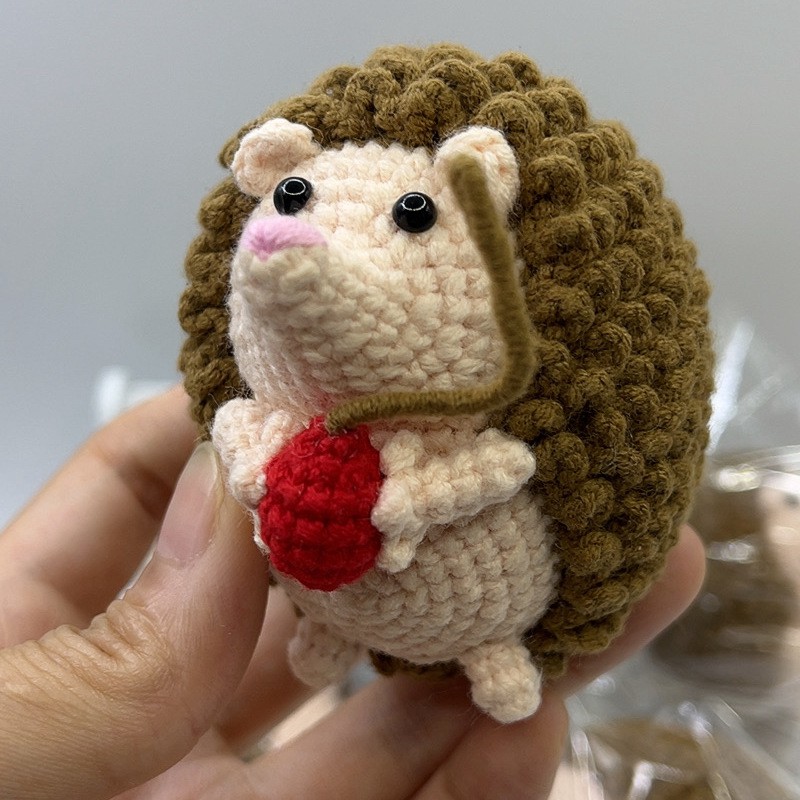 雪妃尔毛线纯手工钩织成品超萌可爱刺猬卡通玩偶工厂量大从优 - 图2