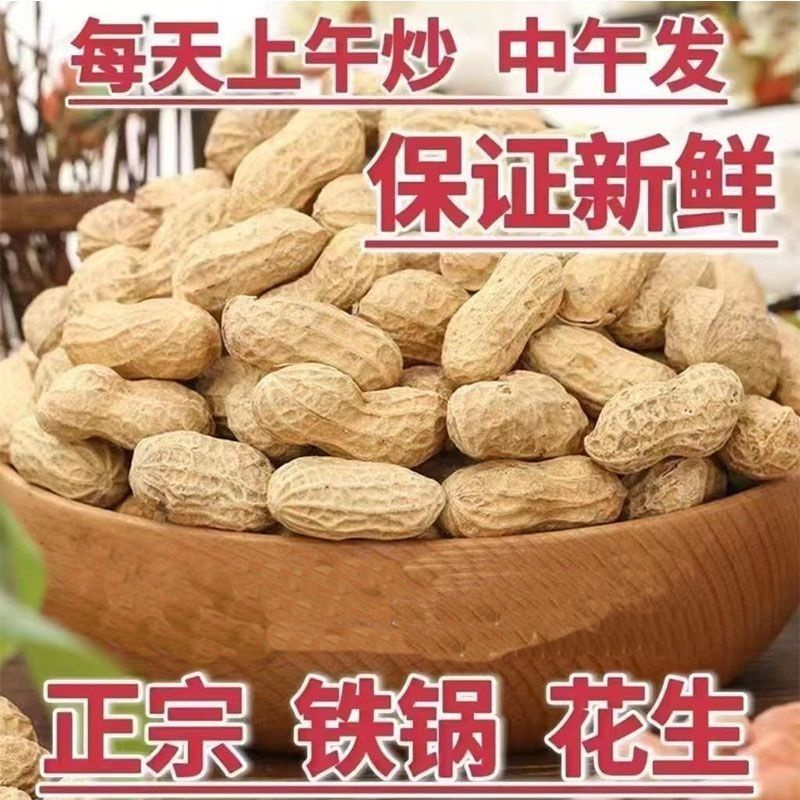 新花生农家铁锅炒花生带壳 现炒现发新货熟花生原味坚果零食 - 图3