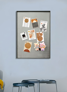 山木北欧磁吸客厅装饰画现代简约不锈钢贴片挂画DIY冰箱贴卡壁饰