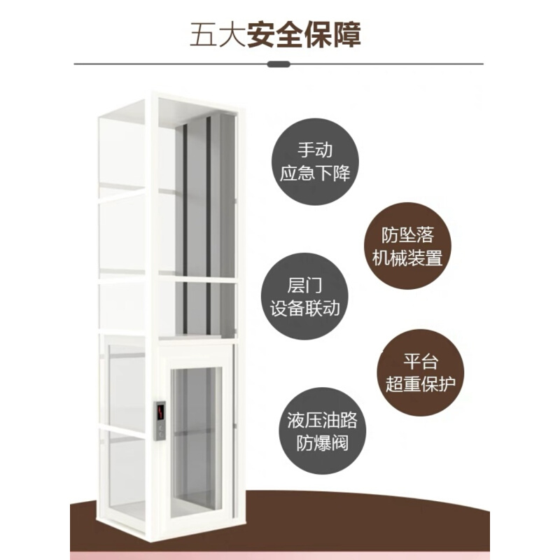 家用别墅电梯二层三层四层五层阁楼地下室室内室外液压曳引型电梯 - 图2