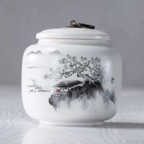 Tea leaf jars ceramic large number half catty storage tank seal pot Puer black tea green tea tea pot packaging