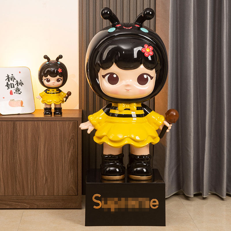 卡通公仔蜜蜂女孩摆件存钱罐儿童礼物潮玩网红家居客厅沙发装饰品,淘宝优惠券,粉丝福利购,淘宝优惠卷