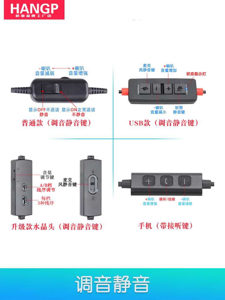 杭普 VT200 客服耳麦 话务员专用电话耳机有线座机电脑外呼头戴式 - 图2